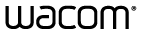 Logo of Wacom brand in black, all text