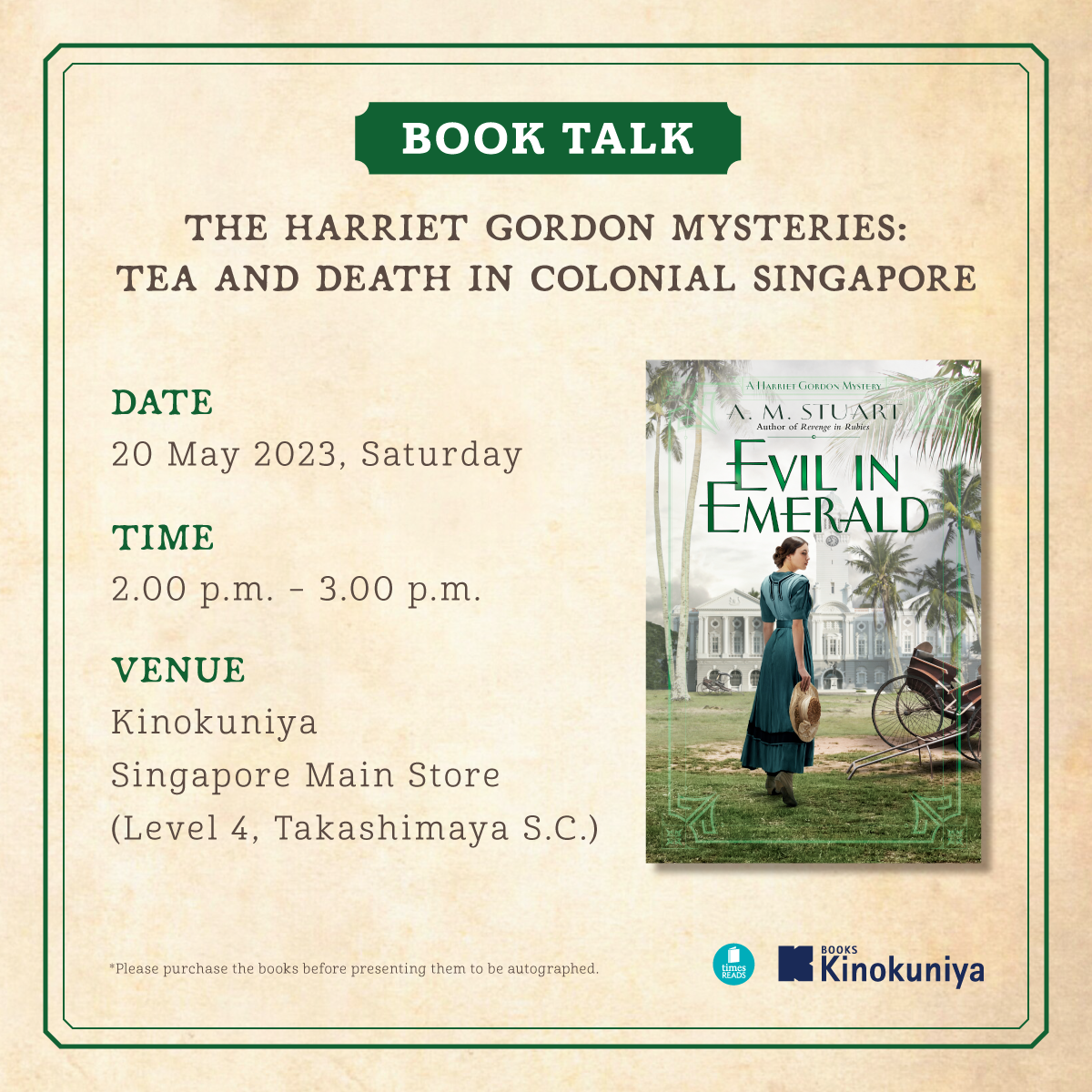 Book Talk: The Harriet Gordon Mysteries: Tea and Death in Colonial Singapore