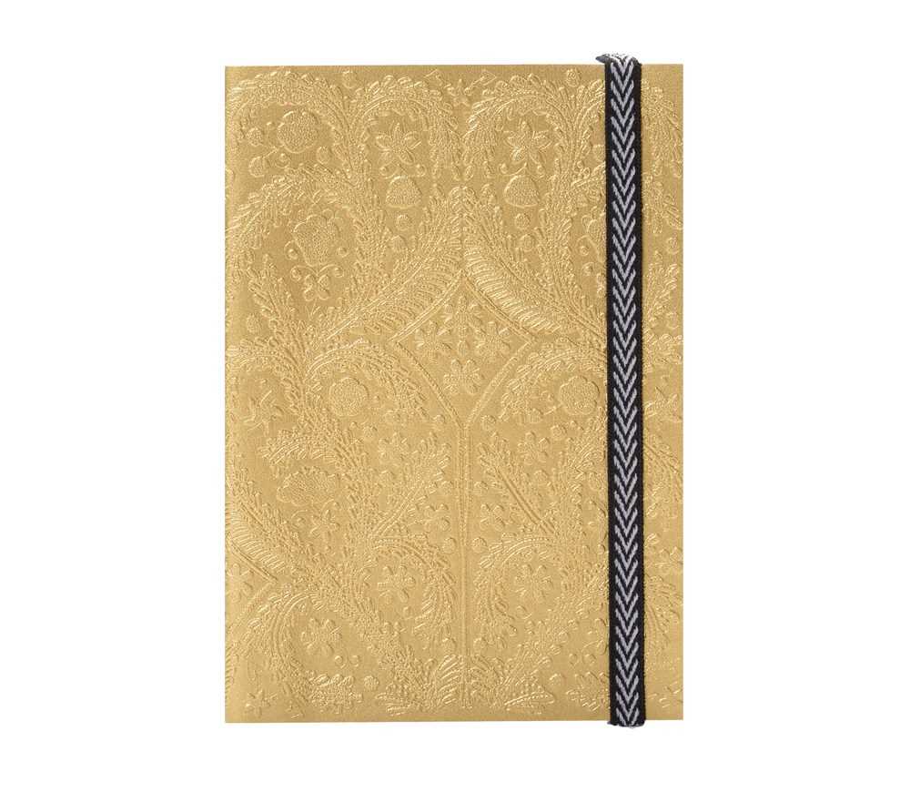 Christian Lacroix A5 Journal, Gold Paseo Pattern
