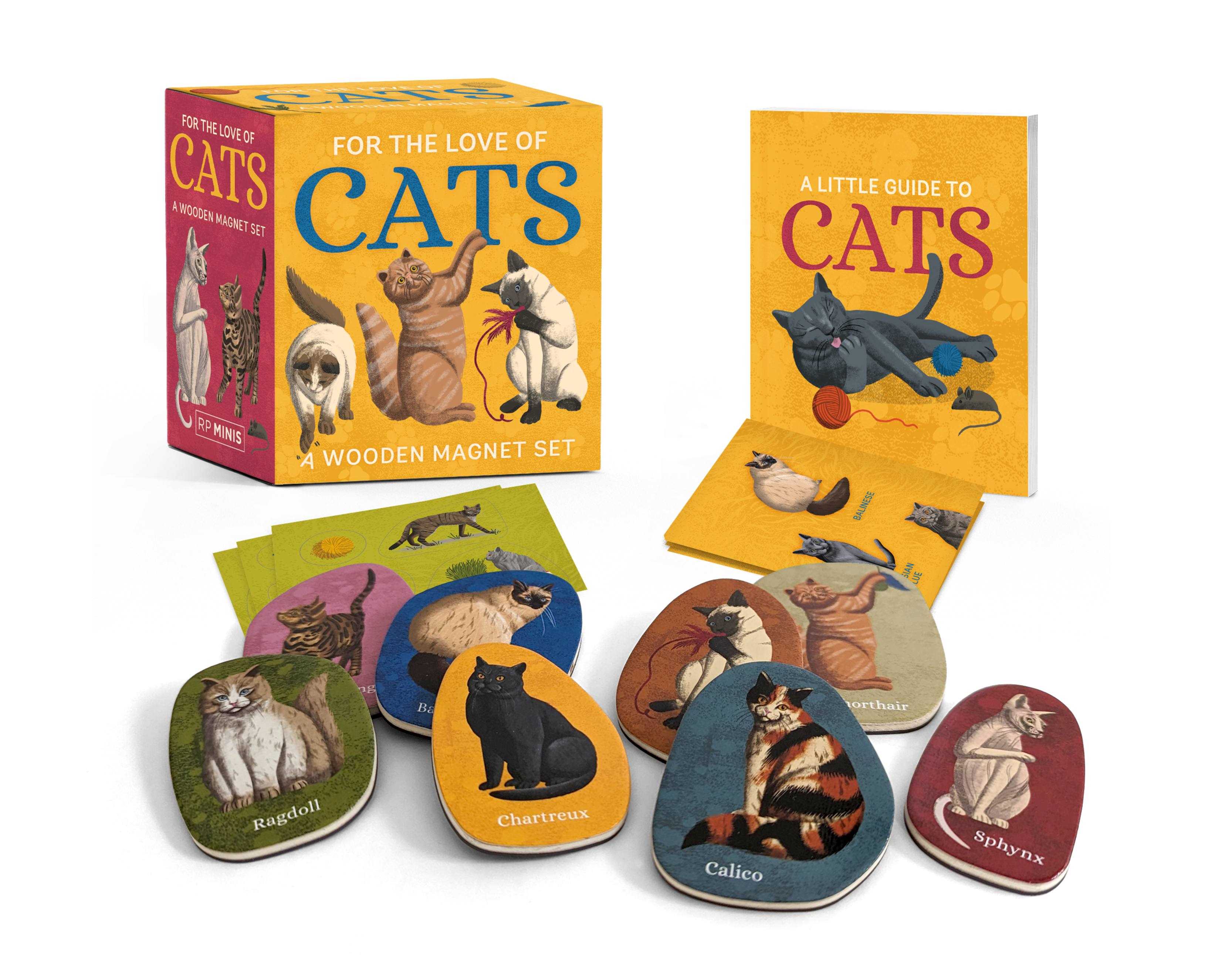 For the Love of Cats (A Wooden Magnet Set)