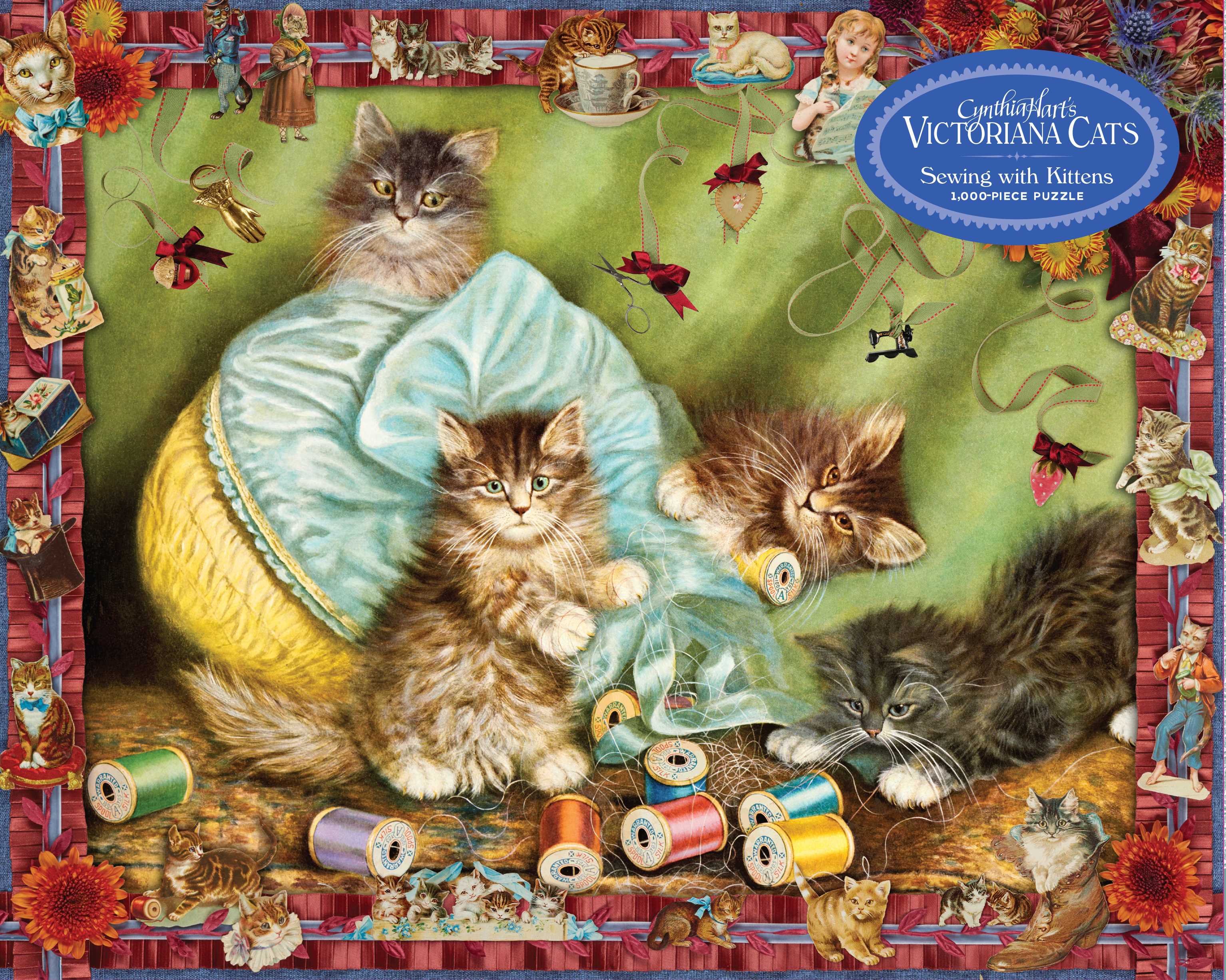 Sewing with Kittens 1,000-Piece Puzzle (Cynthia Hart's Victoriana Cats)